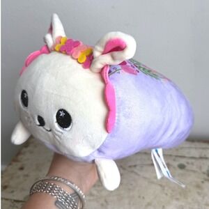 Moosh-Moosh Lavender Bunny Plush Floral Tulip Flower Crown 11 Inch